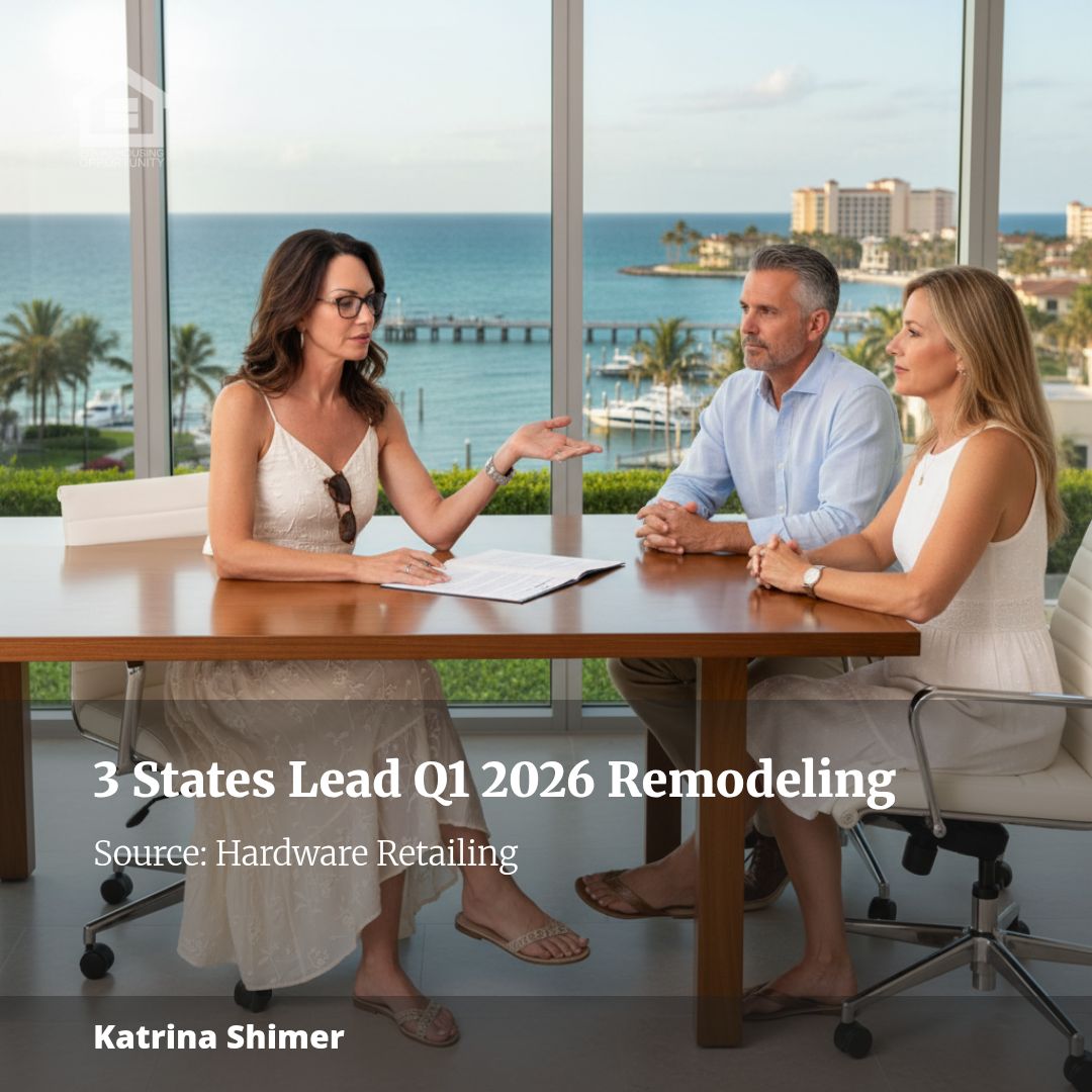 NAHB Research Finds Three States Lead Q1 2026 Remodeling Activity